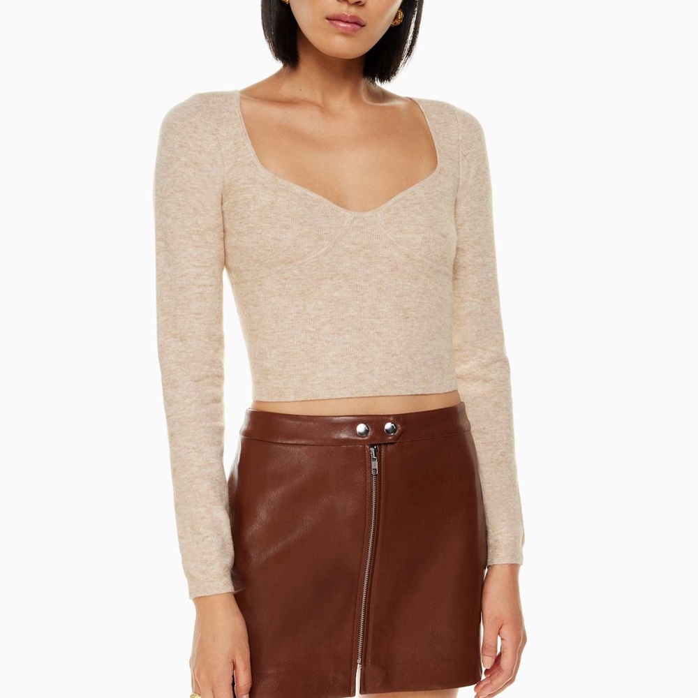 Wilfred Greer sweater Heather Light Oatmeal Aritzia Size XL